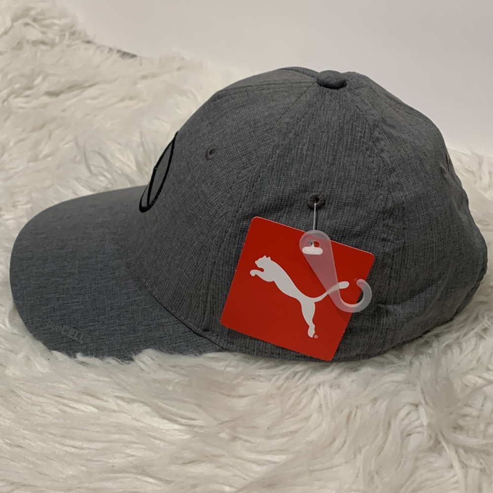 PUMA Gray Hat Black Mercedes Benz Embroidered logo Hat Adjustable Fit Men’s O/S - Picture 2 of 10